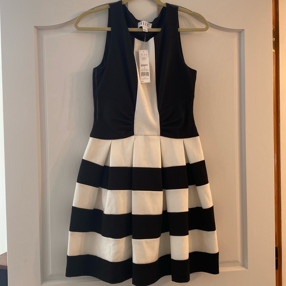 NWT Elle black and white dress